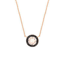 Load image into Gallery viewer, Elegant Confetti Juliet Women's 18k Rose Gold Plated Dark Blue Halo Pendant Fashion Necklace