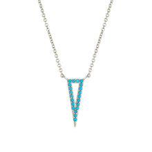 Load image into Gallery viewer, Elegant Confetti Venice Women's 18k White Gold Plated Blue Triangle Fashion Necklace