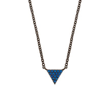 Load image into Gallery viewer, Elegant Confetti Barcelona Women's 18k Black Gold Plated Blue Mini Triangle Fashion Necklace