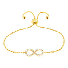 Load image into Gallery viewer, Elegant Confetti Kennedy Women's 18k White Gold Plated Infinity Bolo Fashion Bracelet