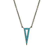 Load image into Gallery viewer, Elegant Confetti Venice Women's 18k White Gold Plated Blue Triangle Fashion Necklace