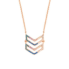 Load image into Gallery viewer, Elegant Confetti Venice Women's 18k White Gold Plated Chevron Fashion Necklace