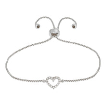 Load image into Gallery viewer, Elegant Confetti Kennedy Women's 18k White Gold Plated Heart Bolo Fashion Bracelet