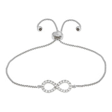 Load image into Gallery viewer, Elegant Confetti Kennedy Women's 18k White Gold Plated Infinity Bolo Fashion Bracelet