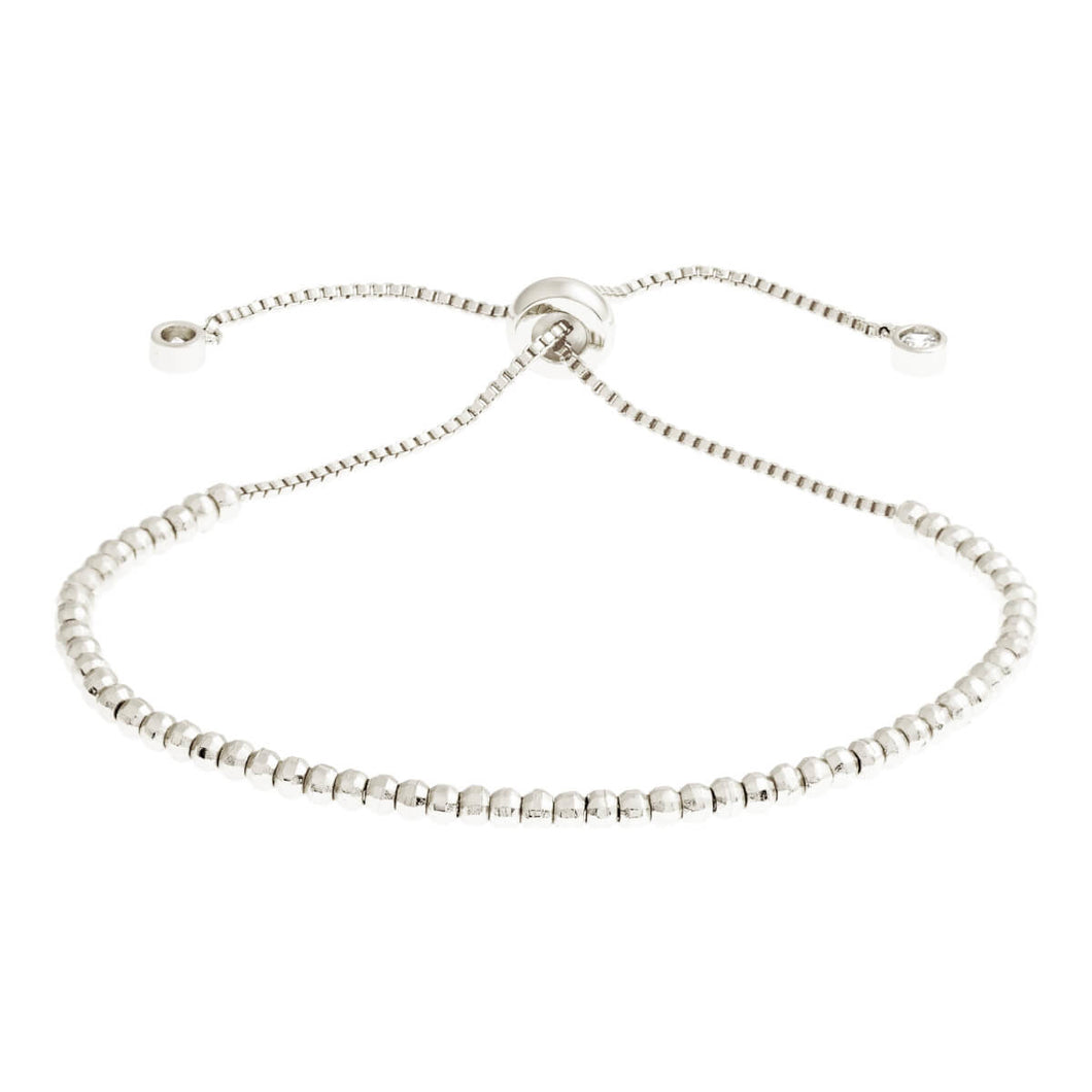 Elegant Confetti Marigold Women's 18k White Gold Plated Beaded Bolo Fashion Bracelet