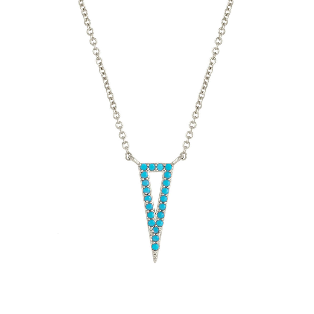 Elegant Confetti Venice Women's 18k White Gold Plated Blue Triangle Fashion Necklace