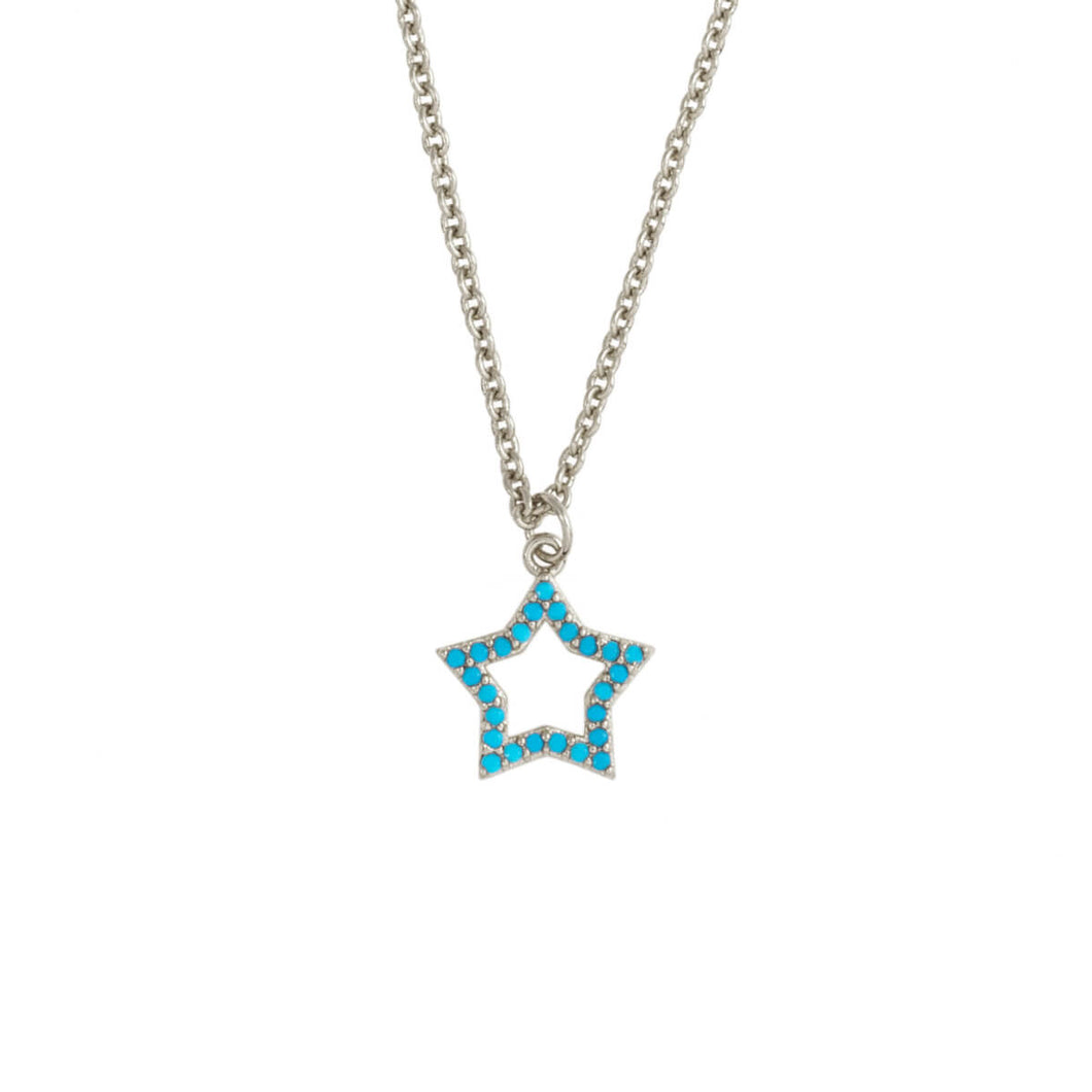 Elegant Confetti Venice Women's 18k White Gold Plated Blue Star Fashion Necklace