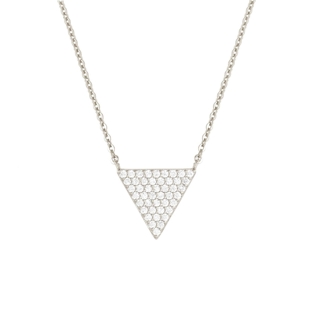 Elegant Confetti Venice Women's 18k White Gold Plated Triangle Fashion Necklace