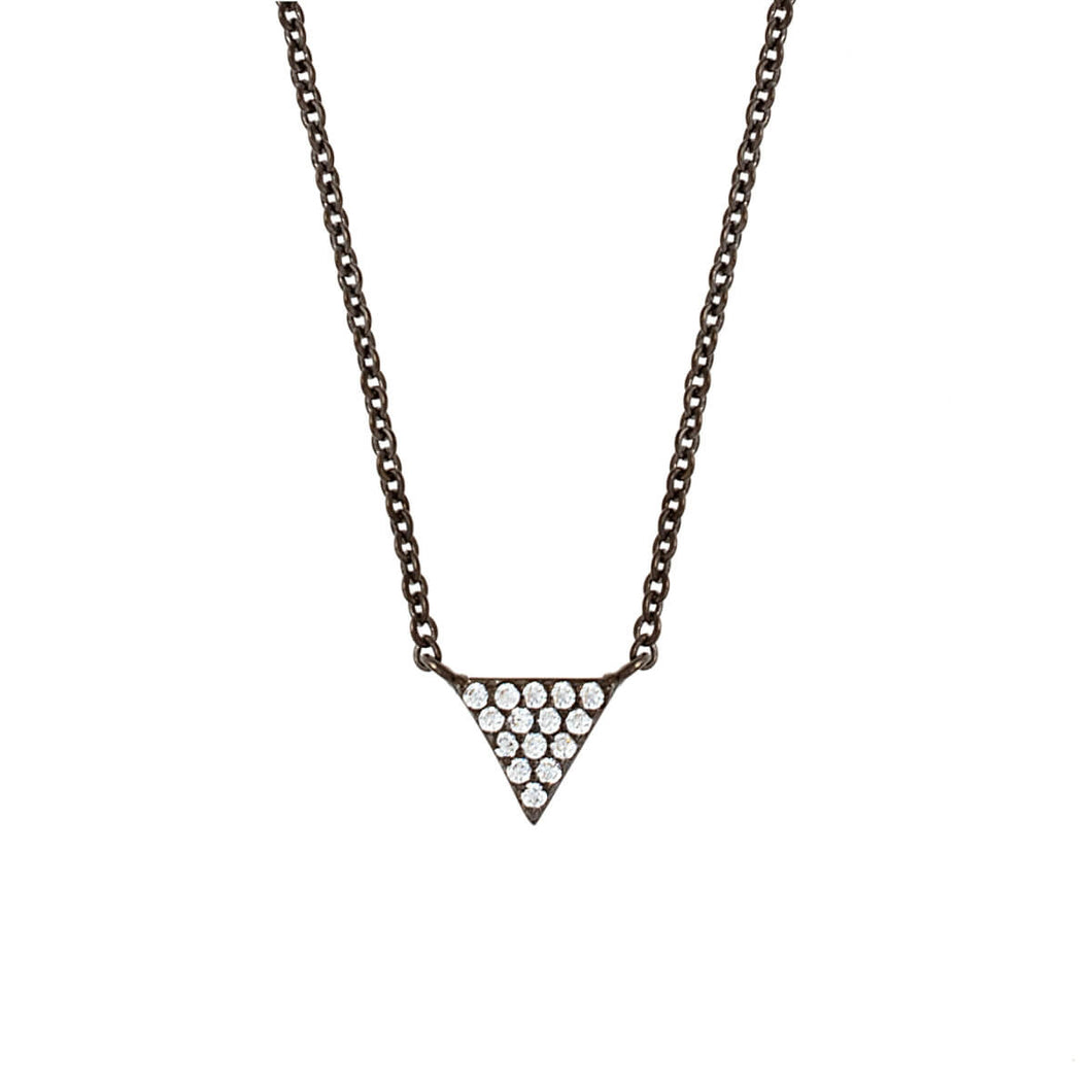 Elegant Confetti Barcelona Women's 18k Black Gold Plated Blue Mini Triangle Fashion Necklace