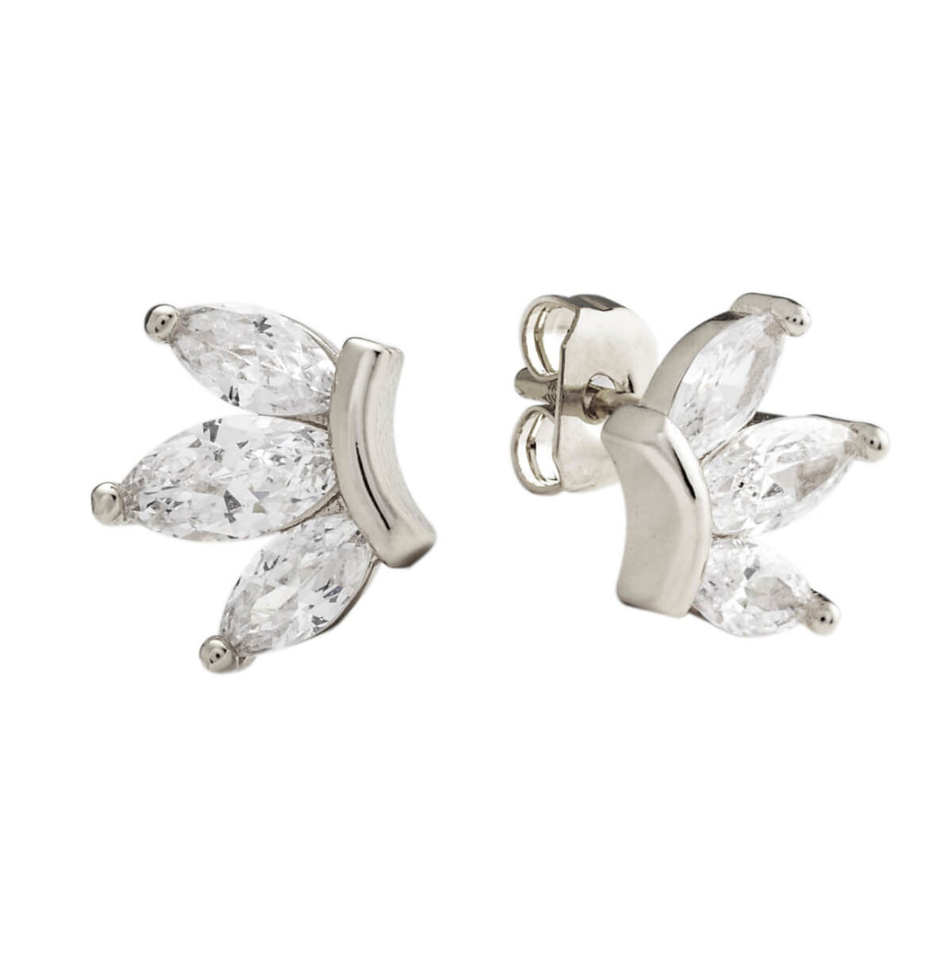 Elegant Confetti Petunia Women's 18k White Gold Plated Lotus Fashion Earrings