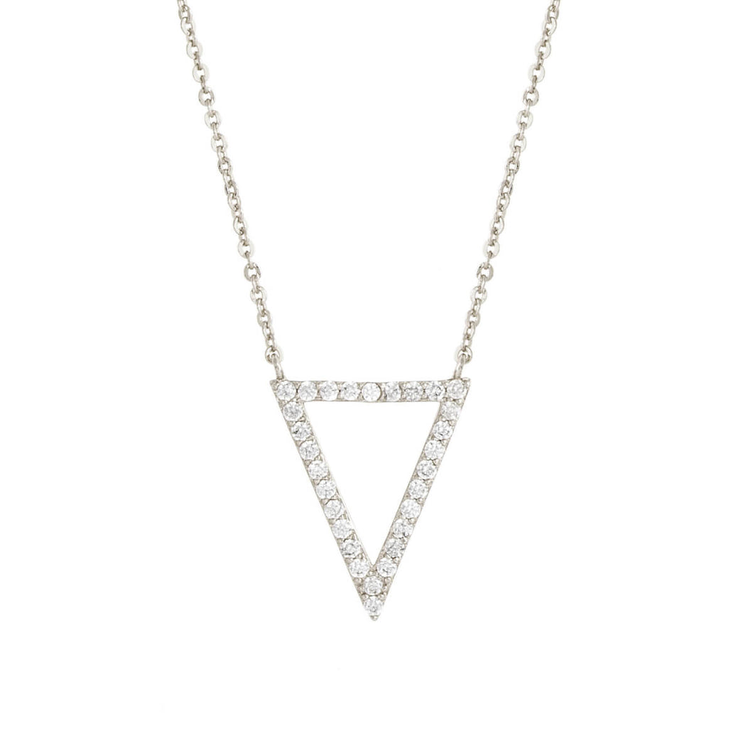 Elegant Confetti Lupine Women's 18k White Gold Plated Triangle Fashion Necklace